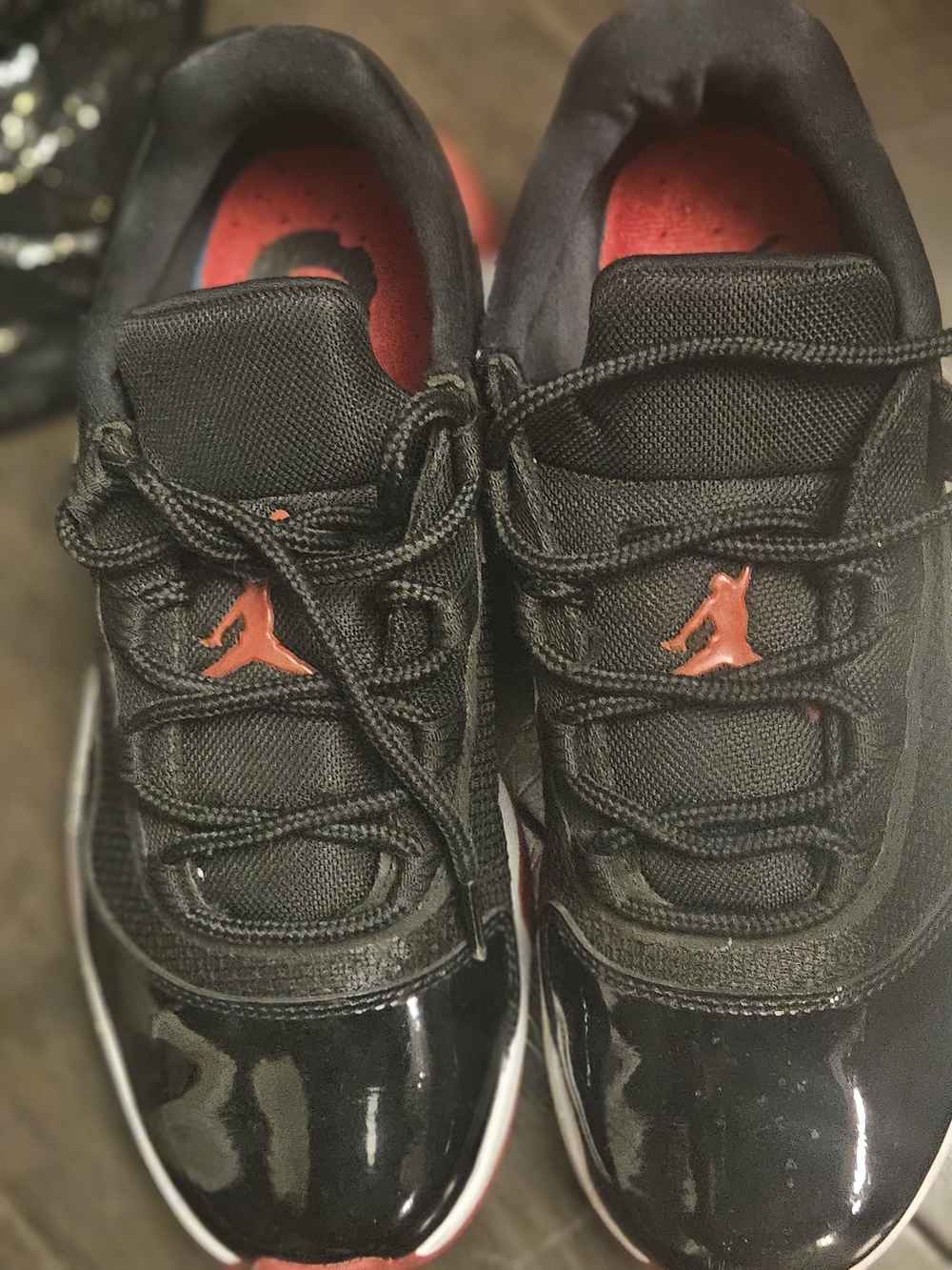Jordan Men's Black Sneakers with Red Accents
